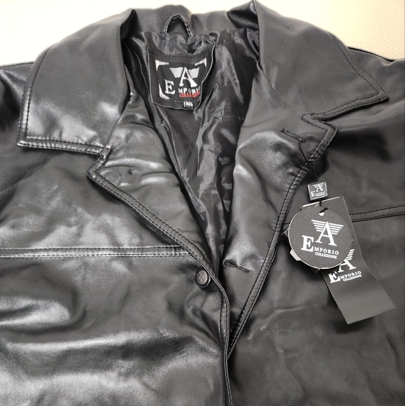 A Emporio Collezione Men Black Faux Leather Jacket - Picture 2 of 6